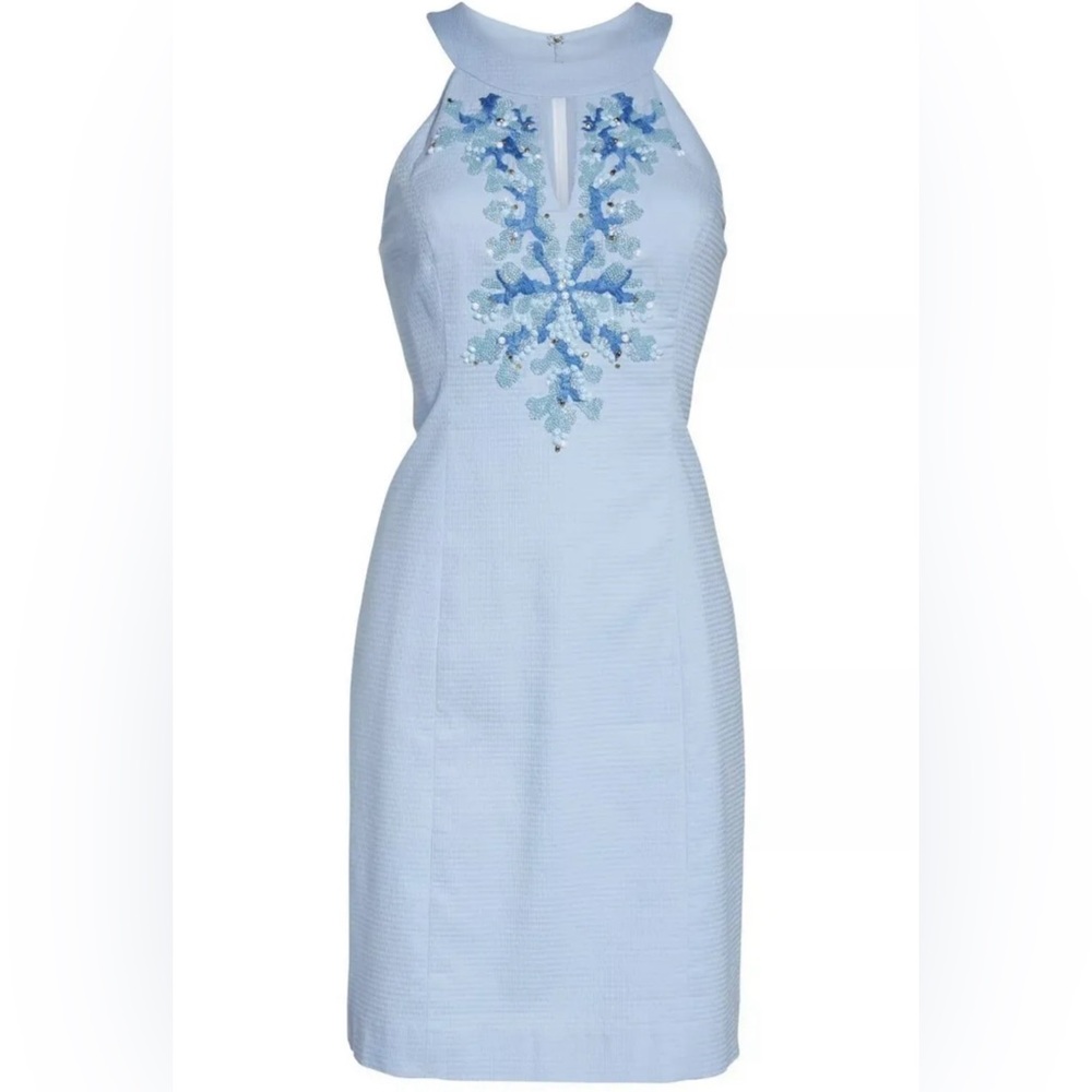 NWT Lilly Pulitzer Jena Stretch Shift Dress Blue Peri Tint Periwinkle 4